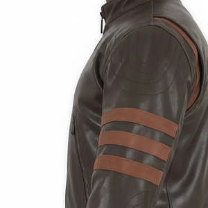 Nouveau produit Liu Ming – Blouson homme automne col montant coupe slim grande taille en PU style motard avec fermeture éclair et tissu teint – Vêtement d'extérieur décontracté - Product Image 3
