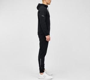 Chándal Unisex Negro con Capucha, Cierre de Cremallera, Corte Regular, Bolsillos Laterales, Transpirable, de Secado Rápido, Estilo Deportivo para Otoño - Product Image 5