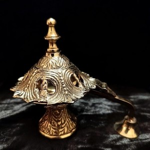 Artisan Brass Incense Burner with Ornate Design for <b>Home</b> Fragrance and Positive Energy - Product Image 1