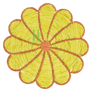 Eco-friendly Bohemian Seagrass Charger Plate <b>Wall</b> Decoration Flower Placemat Home <b>Table</b> Mats 35cm Diameter HNH Craft OEM Made - Product Image 6