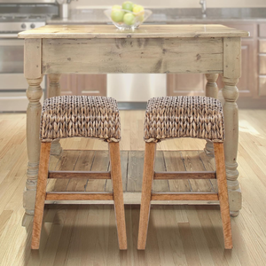 Taburete de Cocina sin Respaldo de Jacinto de Agua y Madera, Venta al por Mayor de Fábrica, Hecho en Vietnam - Product Image 5