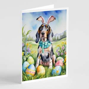 Bluetick Coonhound <b>Easter</b> Egg Hunt Greeting <b>Cards</b> <b>Pack</b> of 8 Whimsical A7 Size 5x7 Blank Note <b>Cards</b> with Envelopes - Product Image 1