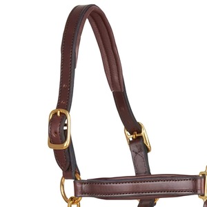 Harnais de cheval de style western en cuir moelleux, réglable, rembourré, de haute qualité, avec logo personnalisé, en fourrure brillante et corde en polaire. - Product Image 5