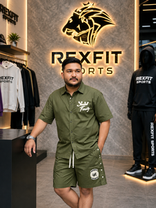 REXFIT SPORTS 2026 Custom Unisex <b>Summer</b> <b>Shirt</b> and Shorts Set Lightweight Button Up Two Piece Casual Streetwear Outfit - Product Image 3