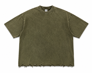 Men's Washed Vintage Oversized Distress T-<b>Shirt</b> Heavy Cotton Casual Boxy Streetwear Eco-Friendly Breathable Fashion Tee - Product Image 2