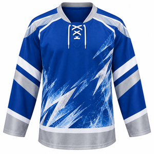 Maillot de hockey sur glace pour homme grande taille avec impression du logo de l'équipe, maille respirante, manches longues, écologique, imperméable, séchage rapide - Product Image 5