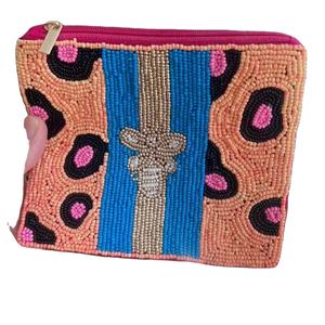 Seafoam Green Starfish Beaded Coin Purse Hand Embroidery Zipper Pouch Pom Pom <b>Tassel</b> Summer Beach Mini Wallet Cute Gift Women - Product Image 4