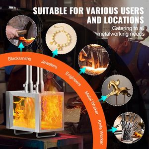 Fucina Portatile a 2 Bruciatori a Propano, Grande Capacità, Strumento per Forgiatura di Coltelli e Lavorazione del Metallo, Macchinario per Forgiatura 2600 - Product Image 6