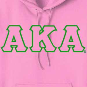   Sweat-shirt à capuche rose brodé de 3 lettres grecques, en molleton épais en mélange de coton doux, décontracté, unisexe, pour l'hiver - Product Image 6