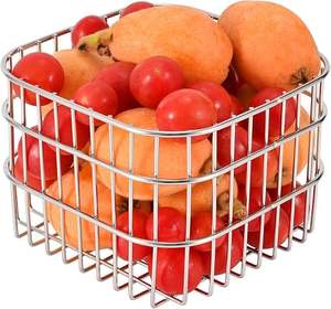 Corbeille à fruits moderne en acier inoxydable pour comptoir de cuisine, organiseur de rangement pour fruits, décoration de table à manger à domicile - Product Image 2