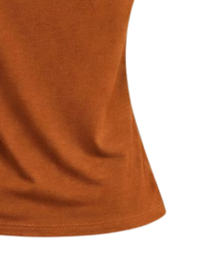 Camiseta Azul Claro para Mujer, con Hombros Descubiertos, Ribete de Rayas Rosadas en Contraste, Manga Corta, Corte Ajustado, Informal, Verano, Fabricante Personalizado - Product Image 6