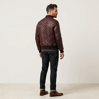 Veste en cuir d'hiver pour homme de haute qualité, couleur unie, style sportif, avec col montant, options personnalisées, imperméable et antibactérienne