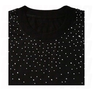 Camiseta de hombre con pedrería brillante, cuello redondo, manga corta, diseño gráfico brillante, para fiesta, club, festival, hip hop, ropa urbana, escenario - Product Image 1