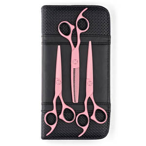 Tijeras de peluquería profesionales para zurdos, color rosa, hechas de acero inoxidable de alta calidad, juego de tijeras para barbería y salón. - Product Image 6