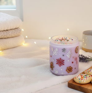 Bougie décorative en cire de soja pour Noël et le Nouvel An - Écologique, faite à la main, pour usage intérieur - Product Image 3