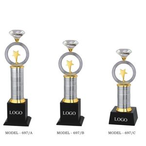 Elegant Brass Star Shaped Office Dial Luxury Gold Plated Accent with Silver and Brown Details for Desktop Decoration - Product Image 2