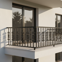 Balustrades et rampes en fer forgé vintage français résistantes à la rouille pour extérieur, villa, balcon, terrasse, escalier, jardin