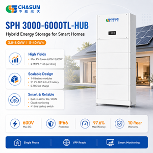 อินเวอร์เตอร์พลังงานแสงอาทิตย์แบบไฮบริด Chasun <span class=keywords><strong>SPH</strong></span> 3000-6000TL-HUB 3-6kW ออลอินวัน พร้อมระบบกักเก็บพลังงานภายในบ้าน LiFePO4 ขนาด <span class=keywords><strong>5</strong></span>-40kWh - Product Image 2