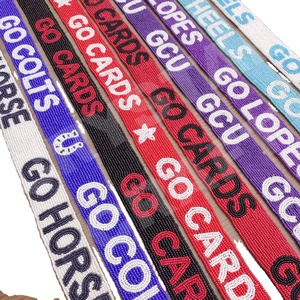 Go Cards Star Correa de monedero con cuentas personalizadas Correas de bolsa de cuentas de semillas de oro blanco Accesorios de moda para bolsos - Product Image 1