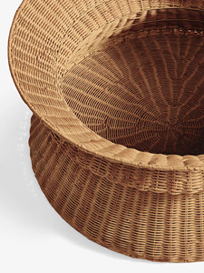 Natural Rattan <b>Low</b> Accent Table Artisanal Wicker Coffee <b>Stool</b> Round Side Table Boho Furniture For Living Room Bedroom Decor - Product Image 3