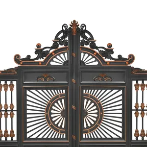 Portail en fer forgé décoratif de luxe, élégant, en métal, pour entrée principale de villa, manoir, extérieur de maison et allée. - Product Image 4
