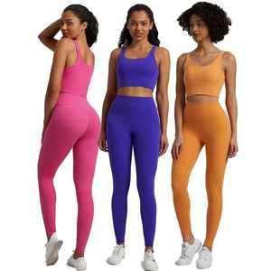 Conjunto de Yoga para Mujer: Top Deportivo de Alto Impacto con Sensación de Segunda Piel y Leggings, Conjunto de 2 Piezas para Fitness, Running y Ropa Deportiva Activa - Product Image 6