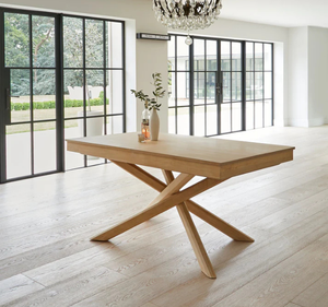 Ensemble de table à manger en teck massif moderne Evvai, style minimaliste - Product Image 2