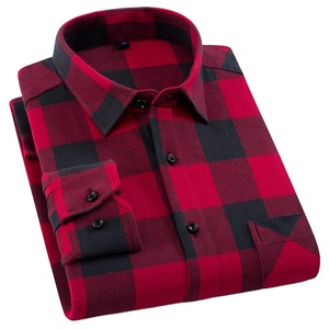 Custom Logo Factory Wholesale Comfortable 100% Cotton Long Sleeve Casual Men <b>Plaid</b> Flannel <b>Shirt</b> - Product Image 6
