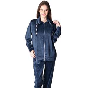 ชุดวอร์มกำมะหยี่แบบสองชิ้น คอตั้ง สีพื้น สำหรับผู้หญิง ฤดูใบไม้ผลิ 2022 ปรับแต่งได้เต็มรูปแบบ แฟชั่นชุดกีฬา - Product Image 1