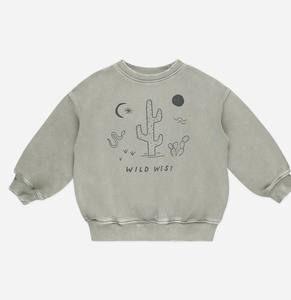 Suéter Infantil de Otoño con Mangas Abullonadas, Estampado Animal, 100% Algodón, Tejido a Mano, Ecológico, Antiarrugas, Ligero, ODM, Verde - Product Image 2