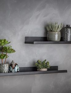 Black Modern Floating <b>Shelves</b> <b>Wall</b> Decor <b>Wall</b> <b>Mounted</b> Engineered Wood Durable Multifunction Storage <b>Shelf</b> Set 2-14 Living Room - Product Image 2