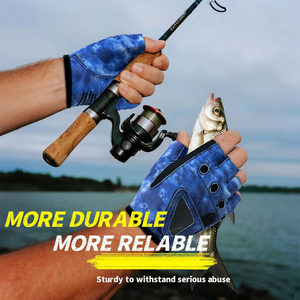 Guantes de Pesca de Medio Dedo de Poliéster Duraderos en Oferta, Protección UPF 50, Cierre de Gancho y Bucle, Secado Rápido, Guantes Elásticos para Exteriores - Product Image 6
