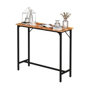 Tavolo da Bar Marrone da 43 Pollici con Piano in MDF Resistente e Struttura in Metallo, Capacità 95 kg, Altezza da Pub per Cucina/Bar, Ideale per Feste - Product Image 1