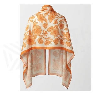 NORTH APHRODITE Foulard carré en soie pour femme, imprimé floral, élégant, multifonctionnel, accessoire de mode toutes saisons, haute qualité - Product Image 6