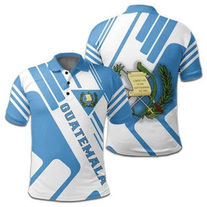 Camisa Polo a Rayas Blancas y Azules para Hombre, Manga Corta, Estampada con la Bandera y el Escudo de Armas de Tuvalu, Corte Regular, Estilo Casual - Product Image 4