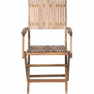 Chaise de salle à manger en bois massif durable, écologique, imperméable, avec accoudoirs, pour l'école et l'extérieur, design rustique moderne - Product Image 2