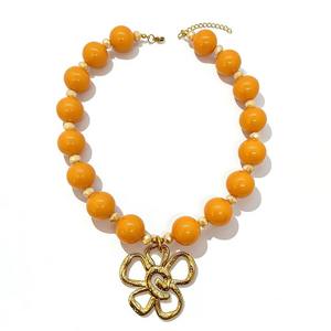 Fashion Zinc Alloy Resin Beaded <b>Necklace</b> Colorful Handmade <b>Statement</b> Jewelry Unisex Stylish Trendy Vintage Geometric Lightweight - Product Image 3