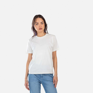 T-shirts en coton pour femmes, col rond, manches courtes, hauts d'été, vente en gros, décontractés, unis, teints, à carreaux, de haute qualité - Product Image 1