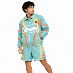 Vintage Style Custom Embroidery Patch logo Shorts Tracksuit Windbreaker Lightweight Nylon Patchwork Summer Track Suit Hoodies - Product Image 6