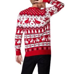 Pull tricoté de Noël pour homme 100% Coton, motif cerf et lettres, style SWAG, anti-rétrécissement, respirant, personnalisable, vente en gros, OEM, nouveau modèle - Product Image 2