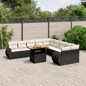 Conjunto de Sofá de Jardín con Reposabrazos Ajustables Grandes, Ratán Sintético Negro, Cómodo y Elegante - Product Image 1