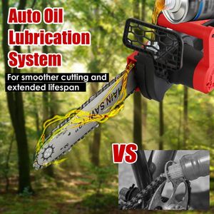 Motosega Elettrica a Batteria da 12 Pollici con Oliatore Automatico, Interruttore di Sicurezza, 2 Batterie da 21V 1.5Ah/3.0Ah, Caricabatterie, Motore Brushless 21V - Product Image 5