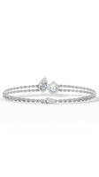 Bracelet double rangs en or 10 carats avec diamants naturels taille poire Toi et Moi, couleur D, 6,5 pouces, bijoux de luxe, vente en gros, cadeau pour femme