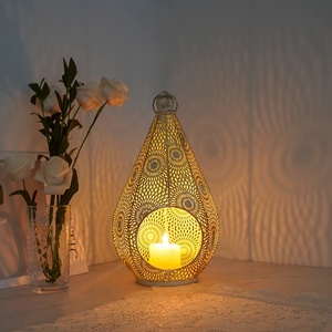 Radiant Silver Moroccan <b>Lantern</b> with Intricate Metal Filigree <b>Tealight</b> Candle Holder for Home Wedding Ramadan Decor - Product Image 2