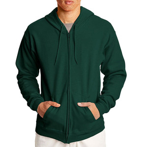 Professional Manufacturer Zipper-<b>Up</b> Hoodie 100% Polyester Woven Fabric Solid Front Logo Custom Design Eco-Friendly Hoodie Male - Product Image 1