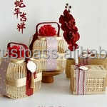 Cesta de Almacenamiento Multiusos Sisu Handicraft, Hecha a Mano, de Bambú Verde y Rojo Natural, Ecológica y Segura para Alimentos - Product Image 4