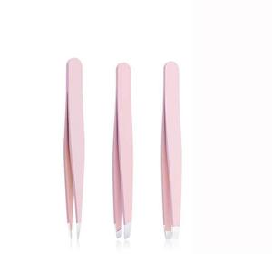Pince à épiler à pointe fine en acier inoxydable de haute qualité, durable et moderne, service OEM, logo personnalisé, outil de couleur rose - Product Image 1