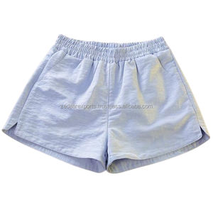 Short en lin kaki pour femme avec ceinture élastique avec cordon de serrage et ourlet roulé Style d'été décontracté respirant avec poches latérales - Product Image 3