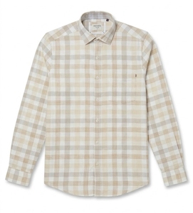 Camisa de Algodón a Cuadros para Hombre Enovate, Cuello Clásico, Manga Larga, Doble Botonadura, Estilo Casual Elegante, Transpirable, Tejido para Verano - Product Image 1