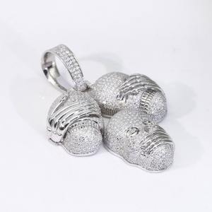 Collar con Colgante de Plata de Ley 925 con Incrustaciones de Moissanita VVS para Hombre, Colgante Personalizado con Letra Hip Hop en 3D, Colgantes y Dijes Únicos - Product Image 5